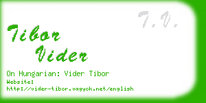 tibor vider business card